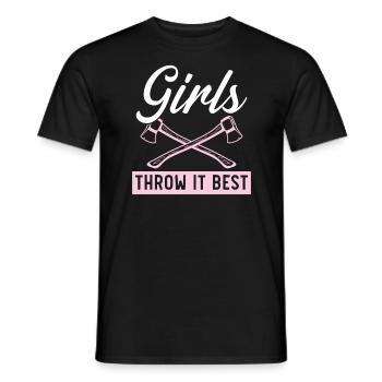 Axt werfen Beil Werfer Axt Wurf Holzfäller - Männer T-Shirt - Schwarz - Vorne - AI Model Male 178 light (178cm)