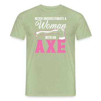 Axt werfen Beil Werfer Axt Wurf Holzfäller - Männer T-Shirt - Sage - Vorne - AI Model Male 178 light (178cm)