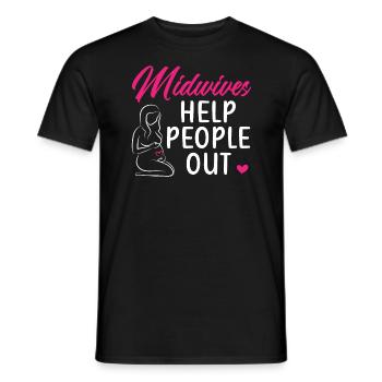 Midwifery Profession Newborn Childbirth Midwife - Men's T-Shirt - black - Front - AI Model Male 178 light (178cm)