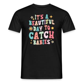 Midwifery Profession Newborn Childbirth Midwife - Men's T-Shirt - black - Front - AI Model Male 178 light (178cm)