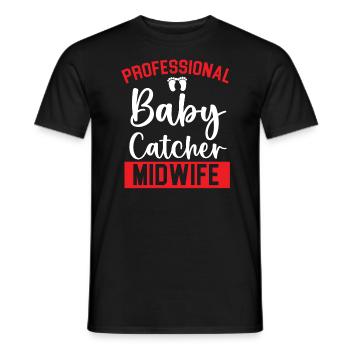 Midwifery Profession Newborn Childbirth Midwife - Men's T-Shirt - black - Front - AI Model Male 178 light (178cm)