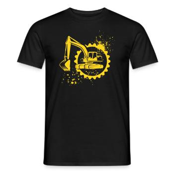 Gelber Bagger Kinder Jungen Mädchen - Männer T-Shirt - Schwarz - Vorne - AI Model Male 178 light (178cm)