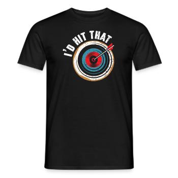 I'd Hit That Bow Archer Shoot Arrow Bowman Archery - Men's T-Shirt - black - Front - AI Model Male 178 light (178cm)