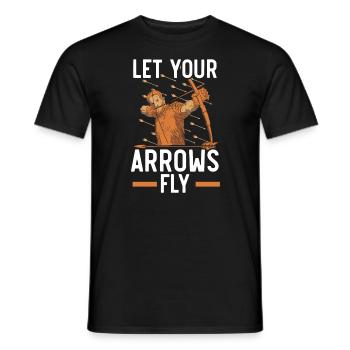 Let Your Arrows Fly Bow Archer Bowman Archery - Men's T-Shirt - black - Front - AI Model Male 178 light (178cm)
