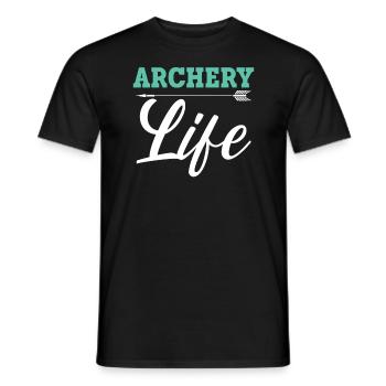Archery Life Bow Hunter Archer Shoot Arrow Bowman - Men's T-Shirt - black - Front - AI Model Male 178 light (178cm)