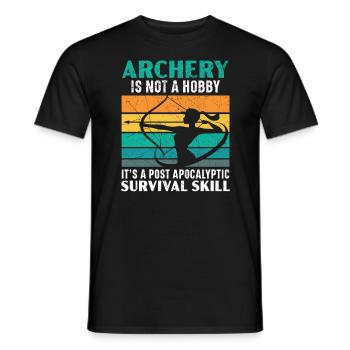 Archery Bow Hunter Archer Shoot Arrow Bowman - Men's T-Shirt - black - Front - AI Model Male 178 light (178cm)