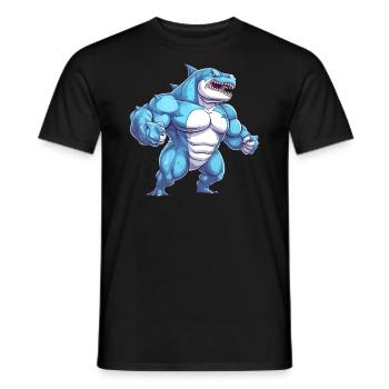 Bodybuilder Shark - T-shirt homme - noir - Devant - AI Model Male 178 light (178cm)
