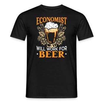 Économiste Professeur d’économie Profession Économie - T-shirt homme - noir - Devant - AI Model Male 178 light (178cm)