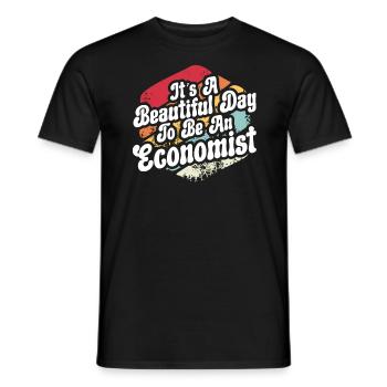 Économiste Professeur d’économie Profession Économie - T-shirt homme - noir - Devant - AI Model Male 178 light (178cm)