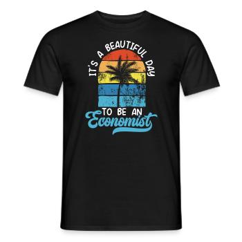 Économiste Professeur d’économie Profession Économie - T-shirt homme - noir - Devant - AI Model Male 178 light (178cm)