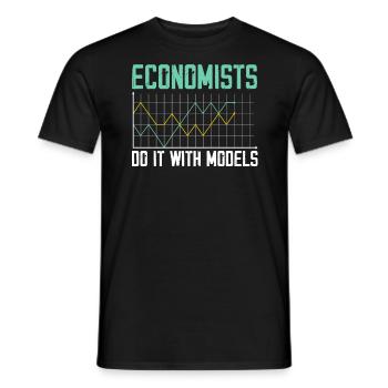 Économiste Professeur d’économie Profession Économie - T-shirt homme - noir - Devant - AI Model Male 178 light (178cm)