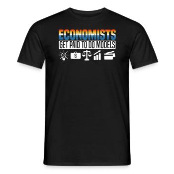 Économiste Professeur d’économie Profession Économie - T-shirt homme - noir - Devant - AI Model Male 178 light (178cm)
