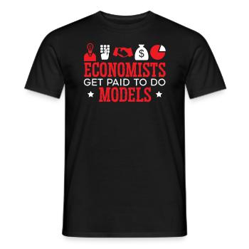 Économiste Professeur d’économie Profession Économie - T-shirt homme - noir - Devant - AI Model Male 178 light (178cm)