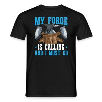 Blacksmith Hammer Metalsmith Forging Blacksmithing - Men's T-Shirt - black - Front - AI Model Male 178 light (178cm)