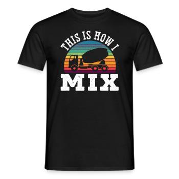 Cement Mixer Truck Driver Job Construction Worker - Men's T-Shirt - black - Front - AI Model Male 178 light (178cm)
