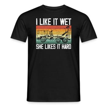 Cement Mixer Truck Driver Job Construction Worker - Men's T-Shirt - black - Front - AI Model Male 178 light (178cm)