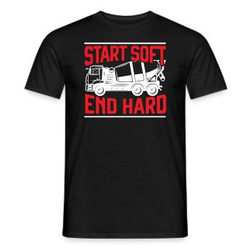 Cement Mixer Truck Driver Job Construction Worker - Men's T-Shirt - black - Front - AI Model Male 178 light (178cm)