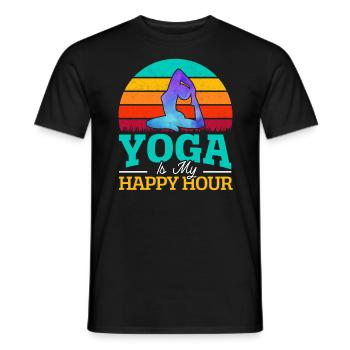 Yoga Meditation Fitness Workout Yoga Instructor - Men's T-Shirt - black - Front - AI Model Male 178 light (178cm)