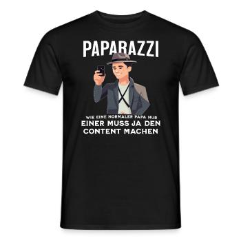 Paparazzi Fathers Day Geschenk Vatertag - Männer T-Shirt - Schwarz - Vorne - AI Model Male 178 light (178cm)