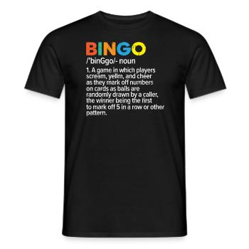 Bingo Player Bingo Caller Bing Lover Casino - Men's T-Shirt - black - Front - AI Model Male 178 light (178cm)