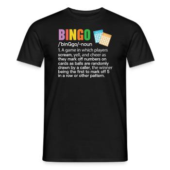 Bingo Player Bingo Caller Bing Lover Casino - Men's T-Shirt - black - Front - AI Model Male 178 light (178cm)