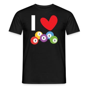 Bingo Player Bingo Caller Bing Lover Casino - Men's T-Shirt - black - Front - AI Model Male 178 light (178cm)