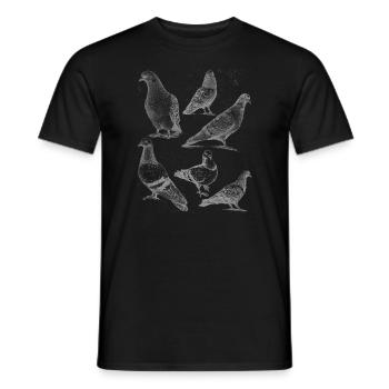 Pigeons species Pigeon - Men's T-Shirt - black - Front - AI Model Male 178 light (178cm)