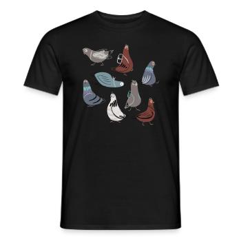 Funny cute pigeons children pigeon - Men's T-Shirt - black - Front - AI Model Male 178 light (178cm)