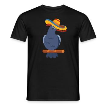 Mexique Chapeau Pigeon Pigeons Drôle - T-shirt homme - noir - Devant - AI Model Male 178 light (178cm)