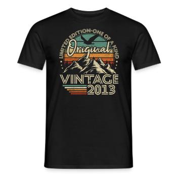 Original 2013 Vintage Cadeau D anniversaire 10 Ans - T-shirt homme - noir - Devant - AI Model Male 178 light (178cm)