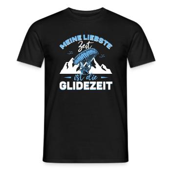 Paragliding Gleitschirm Glidezeit - Männer T-Shirt - Schwarz - Vorne - AI Model Male 178 light (178cm)