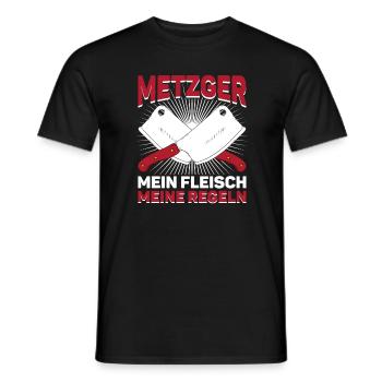 Metzger Metzgerei Mein Fleisch meine Regeln - Männer T-Shirt - Schwarz - Vorne - AI Model Male 178 light (178cm)