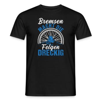 Mountainbike Bremsen macht die Felgen dreckig - Männer T-Shirt - Schwarz - Vorne - AI Model Male 178 light (178cm)