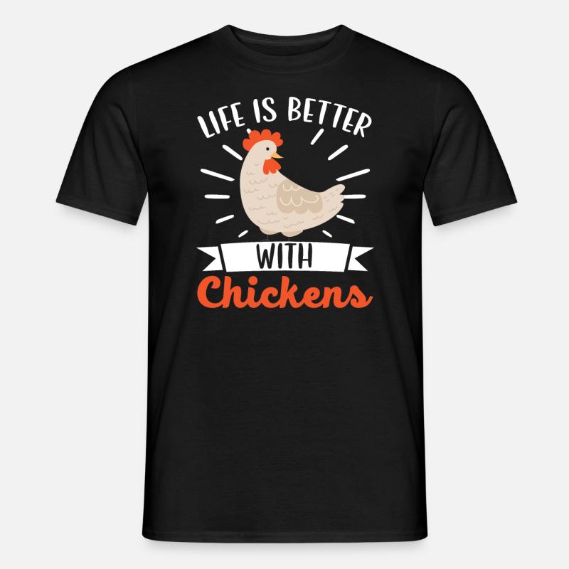 Hühnerbauer Hühnerflüsterer Bauernhoftier - Männer T-Shirt - Schwarz