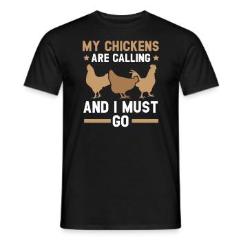 Poulet fermier Poulet Chuchoteur Animal de la ferme - T-shirt homme - noir - Devant - AI Model Male 178 light (178cm)