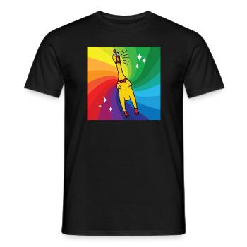 Rubber Chickens Regenbogen Gummihuhn - Männer T-Shirt - Schwarz - Vorne - AI Model Male 178 light (178cm)