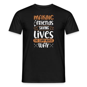 Camp Krankenschwester Camping Krankenschwester Krankenschwester Camper - Männer T-Shirt - Schwarz - Vorne - AI Model Male 178 light (178cm)