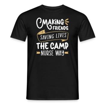 Camp Krankenschwester Camping Krankenschwester Krankenschwester Camper - Männer T-Shirt - Schwarz - Vorne - AI Model Male 178 light (178cm)