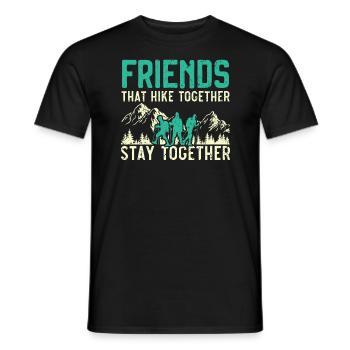 Hiking Couple Hiking Buddy Mountain Climbing Hiker - Men's T-Shirt - black - Front - AI Model Male 178 light (178cm)