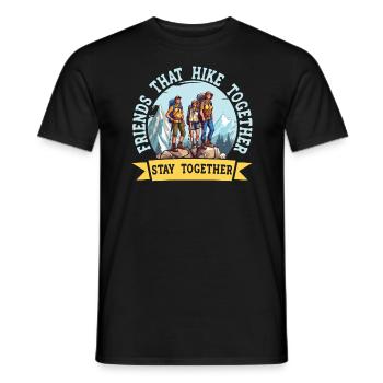 Hiking Couple Hiking Buddy Mountain Climbing Hiker - Men's T-Shirt - black - Front - AI Model Male 178 light (178cm)
