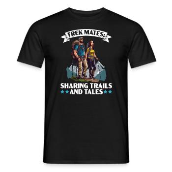Hiking Couple Hiking Buddy Mountain Climbing Hiker - Men's T-Shirt - black - Front - AI Model Male 178 light (178cm)