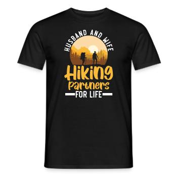 Hiking Couple Hiking Buddy Mountain Climbing Hiker - Men's T-Shirt - black - Front - AI Model Male 178 light (178cm)