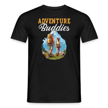 Hiking Couple Hiking Buddy Mountain Climbing Hiker - Men's T-Shirt - black - Front - AI Model Male 178 light (178cm)
