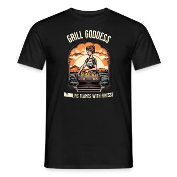 BBQ Grill Summer Backyard BBQ Griller Mom - Men's T-Shirt - black - Front - AI Model Male 178 light (178cm)