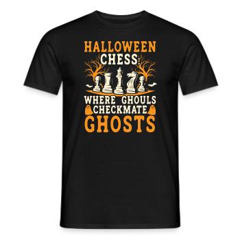 Chess Halloween Trick Or Treat Chess Board Game - Men's T-Shirt - black - Front - AI Model Male 178 light (178cm)