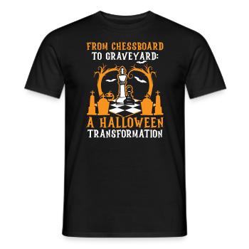 Schach Halloween Süßes oder Saures Schachbrettspiel - Männer T-Shirt - Schwarz - Vorne - AI Model Male 178 light (178cm)