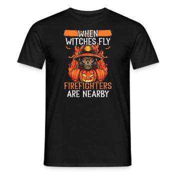 Pompier Halloween Trick Or Treat Fireman - T-shirt homme - noir - Devant - AI Model Male 178 light (178cm)