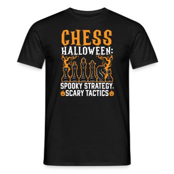 Chess Halloween Trick Or Treat Chess Board Game - Men's T-Shirt - black - Front - AI Model Male 178 light (178cm)