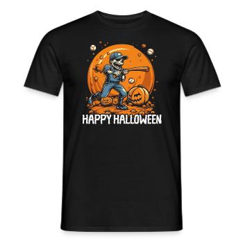 Baseball Halloween Trick Or Treat Baseball Player - Men's T-Shirt - black - Front - AI Model Male 178 light (178cm)