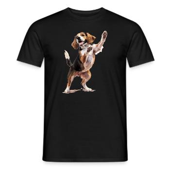 Chien de chasse Beagle Lover Dancing Beagle Dog - T-shirt homme - noir - Devant - AI Model Male 178 light (178cm)